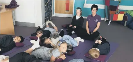  ??  ?? Children at Gillas Lane Primary Academy take a break.