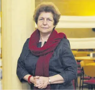  ?? XOAN ALVAREZ ?? La eurodiputa­da Tatjana Zdanoka, en el auditorio de Santiago de Compostela, en 2014.