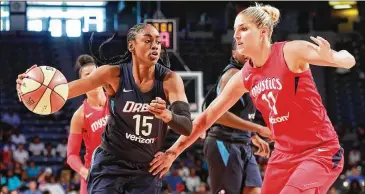  ?? CURTIS COMPTON/AJC 2018 ?? Veteran Atlanta Dream guard Tiffany Hayes, playing in 2018, has returned to peak form. Hayes had her first 30-point game since 2019 by scoring 31 in a winning effort against Indiana on Sept. 14.