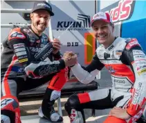  ?? KEYSTONE ?? I due rossocroci­ati al via in Moto2