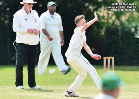  ??  ?? WICKETS: Matt Waller was in excellent form for Woore at the weekend.