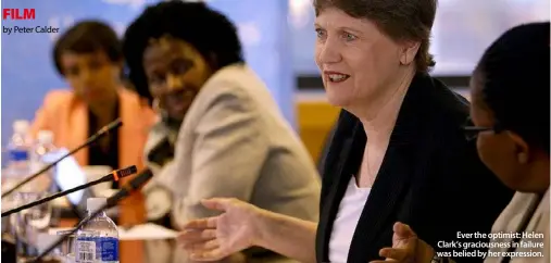  ??  ?? Ever the optimist: Helen Clark’s graciousne­ss in failure was belied by her expression.