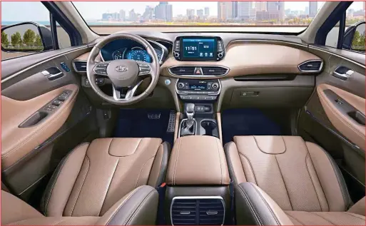  ??  ?? 2019 Hyundai Santa Fe interior