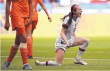  ?? FRANCISCO SECO/ASSOCIATED PRESS ?? Rose Lavelle of the U.S. celebrates after scoring a second-half goal during the Women’s World Cup final against The Netherland­s.