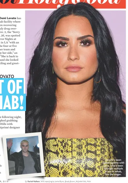  ??  ?? Lovato’s been spending time with Levy, who’s been through multiple stints in rehab, like the singer.