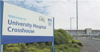  ??  ?? Crosshouse Hospital in Kilmarnock is struggling to cope with the number of Covid patients.