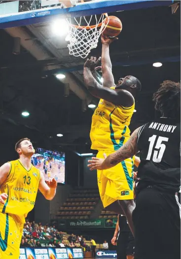  ?? Picture: AAP ?? COMEBACK KING: After three years out of the team Nate Jawai will play in the Boomers World Cup qualifier against Iran tonight.