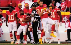  ?? Photograph: Jay Biggerstaf­f/ USA Today Sports ?? The Chiefs enjoyed their victory over the Raiders on Sunday.