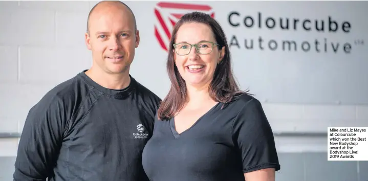  ??  ?? Mike and Liz Mayes at Colourcube which won the Best New Bodyshop award at the Bodyshop Live! 2019 Awards