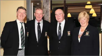  ??  ?? Michael Daly, Jack Buckley President and Captains Derry McCarthy and Sheila Crowley at the launch of the 125th anniversar­y of Killarney Golf & Fishing Club.