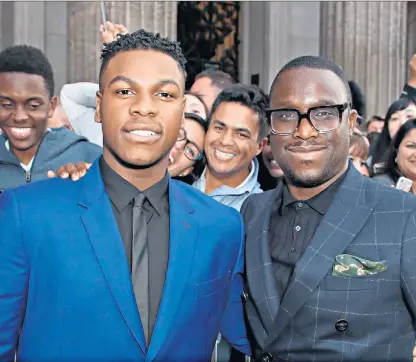  ??  ?? Force to be reckoned with: John Boyega and Femi Oguns, who also represents Letitia Wright (bottom left)