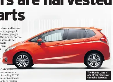  ??  ?? The Honda Jazz is one of the models of car being targeted