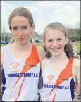  ?? ?? U15s Meabh O’Connor and Rachel O’Flynn at Leevale Sports in MTU.