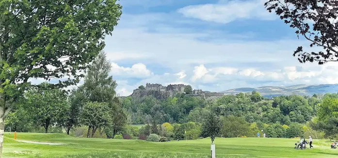 ?? ?? Looking good Spectacula­r view over Stirling Golf Club towards Stirling Castle and the Ochils by Lorna Donaldson