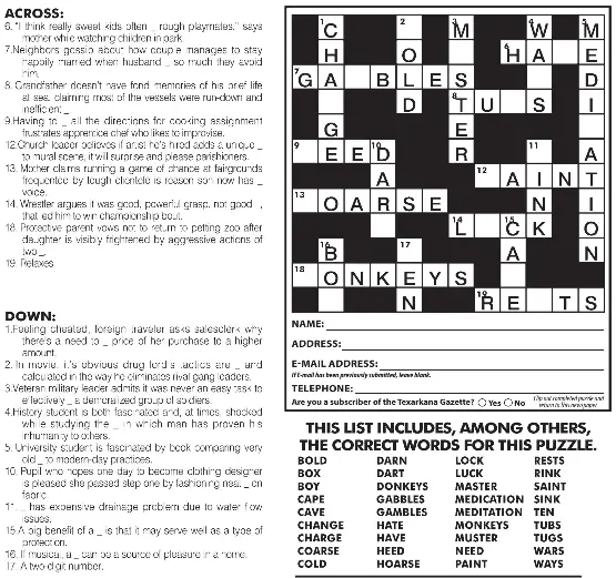 Texarkana Gazette Prizeweek Puzzle Pressreader