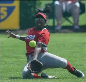  ?? ERIC BONZAR—THE MORNING JOURNAL ?? Elyria’s Damia Parks makes a sliding catch in left field. What: Division I Bowling Green/Parma Region semifinal When: May 24, 5p.m. Where: Cuyahoga Community College West, 11000 Pleasant Valley Road, Parma
For the record: Amherst (25-4) is back in a...