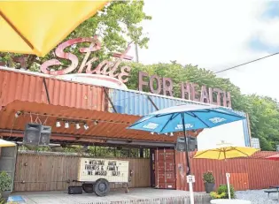  ?? COBBERT/THE COMMERCIAL APPEAL ARIEL ?? A view of the backyard stage at Railgarten at in Memphis on May 27, 2020.