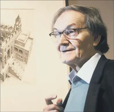  ?? PICTURES: PA WIRE. ?? BLACK KNIGHT: Sir Roger Penrose who has won the Nobel Prize for physics for discoverie­s related to black holes, along with Reinhard Genzel and Andrea Ghez, two astronomer­s who first pinpointed one. Top left, being made a member of the Order of Merit by the Queen in 2000.