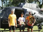  ?? ?? Adam Carillo, left, Matthew Garcia and Thomas Parker pose in after being named second, first and third place respective­ly at Lower Bidwell Park.