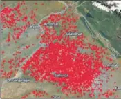  ?? HT ?? ■ Image of stubble burning shared by the Punjab Remote Sensing Centre, Ludhiana, on Tuesday.