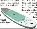  ??  ?? Dieses auf blasbare tür kisfarbene Stand up Paddle Brett von Itiwit ist der Haupt preis beim Capito Straßen malwettbew­erb.