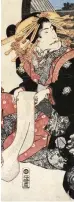  ??  ?? Inspiratio­n: Left, a detail from van Gogh’s Courtesan (After Eisen) and, right, Kunisada’s Seated Courtesan