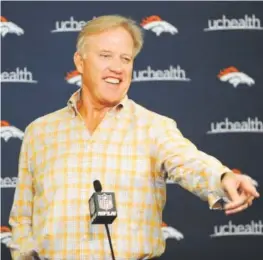  ??  ?? Broncos general manager John Elway has been through enough NFL drafts to know a team’s plans can change in a moment’s notice. Steve Nehf, The Denver Post