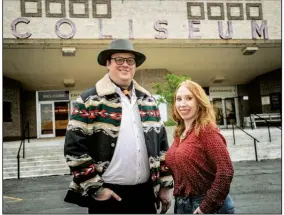  ?? (Arkansas Democrat-Gazette/Cary Jenkins) ?? Daniel Frazier and Skye Martin are volunteers for Cattle Baron’s. The Dec. 3 event will feature country music, food, beverages, games, a mechanical bull and photo ops with a live steer.