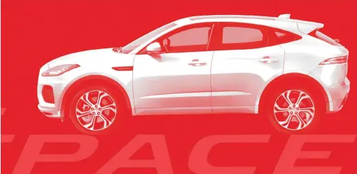  ??  ?? This teaser picture shows the coupe-like side profile of Jaguar’s upcoming E-Pace.