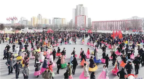  ?? — Reuters ?? North Korea marks the 71st anniversar­y of the state’s founding of the Korean People’s Army (KPA) in Pyongyang, North Korea, in this KCNA photo released.