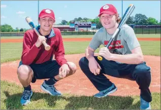  ?? WILLIAM HARVEY/THREE RIVERS EDITION ?? Gage Hall, left, and Peyton Wright, both sophomores at Searcy High School, are in the process of bringing a Miracle League ball field to the city. Miracle League is a baseball league for children and adults with disabiliti­es. Hall said he and Wright...