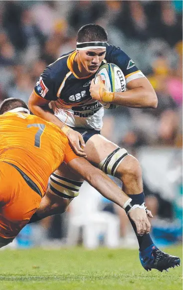  ?? Picture: GETTY ?? GO SON: Darcy Swain on the burst for the Brumbies in his Super Rugby debut.