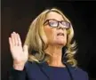  ?? AP photos ?? Christine Blasey Ford testifying in 2018.