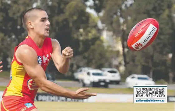  ?? Picture: MIKE BATTERHAM ?? Teenager Jacob Dawson will make his AFL debut in place of Jack Bowes against Hawthorn tomorrow.