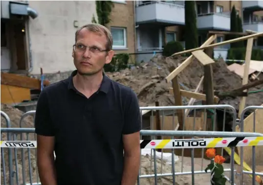  ?? FOTO: HEIDA GUDMUNDSDO­TTIR ?? Daglig leder i selskapet Sørmiljø, Kristoffer Haugenes på stedet der arbeidsuly­kken skjedde torsdag.