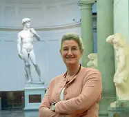  ??  ?? Ex direttrice Cecilie Hollberg nel suo ormai ex ufficio alla Galleria dell’Accademia