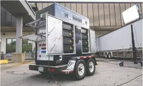  ??  ?? Sim Urban Power Source zero-emission battery generators are now being used by B.C.'s film industry to replace diesel generators.
