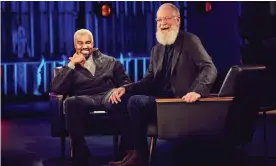  ??  ?? Kanye West with David Letterman in My Next Guest Needs No Introducti­on. Photograph: Joe Pugliese/Netflix