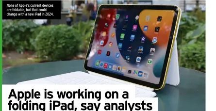  ?? ?? None of Apple’s current devices are foldable, but that could change with a new iPad in 2024.