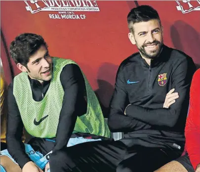  ?? FOTO: PEP MORATA ?? Sergi Roberto y Piqué seguirán como culés hasta 2022 y se reafirman como pesos pesados de la plantilla del Barça