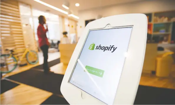  ?? KEVIN VAN PAASSEN / BLOOMBERG FILES ?? The success of Shopify, the Canadian e-commerce software maker, is helping to draw attention to other Canadian tech start ups and their successes.