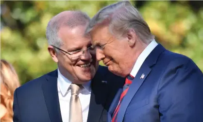  ?? Photograph: Mick Tsikas/AAP ?? Australian prime minister Scott Morrison says he and Donald Trump were not friends before politics, and he is working to support president-elect Joe Biden’s transition to power.