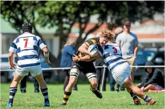  ?? PHOTO: SIMON O’CONNOR/STUFF ?? Taranaki Secondary Schools captain Michael Loft was a stand-out player in their win over Auckland.