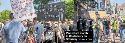  ?? Pictures: Jo Court ?? Protestors march in Canterbury on Saturday