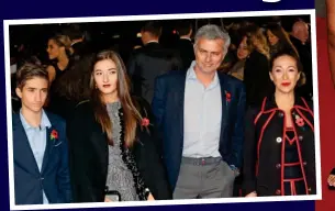  ??  ?? Family man: Mourinho with wife Matilde and their children Matilde and José Mario. Right: With daughter at GQ Awards