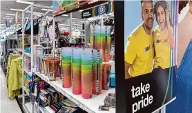  ?? Associated Press file photo ?? Pride month merchandis­e is displayed at a Target store on last year. Target confirmed that it won't be carrying its LGBTQ+ merchandis­e in some stores.