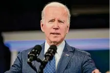  ?? Evan Vucci/Associated Press ?? Nikki Haley proposed “mandatory mental competency tests for politician­s over 75 years old,” which applies to Joe Biden.