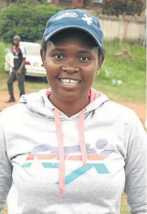  ?? / FRANK MAVHUNGU ?? Rhulani Mathebula of Kanatla is one of two female mentors at the current Sasol League Championsh­ip tourney.