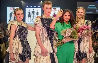  ?? KAVINDA HERATH/STUFF ?? Sheetol Chawla’s black and white creations were judged the clear winners at the Hokonui Fashion Design Awards.