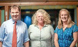  ??  ?? Nearly £2000 was raised for Anglesey Riding for the Disabled at a gala dinner organised by Ynys Môn MP Virginia Crosbie at Holyhead Golf Club. Pictured from left: DWP Minister Guy Opperman MP, Sara Jones Williams of Riding for the Disabled and Virginia Crosbie MP